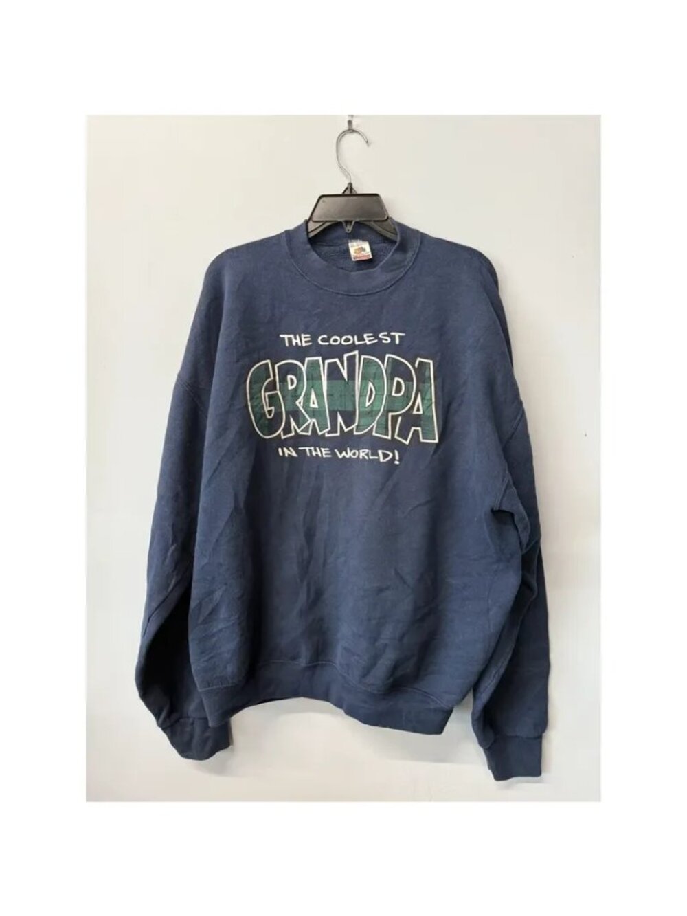 {The Coolest Grandpa In The World Navy Sweatshirt XXL Fruit Of The Loom}